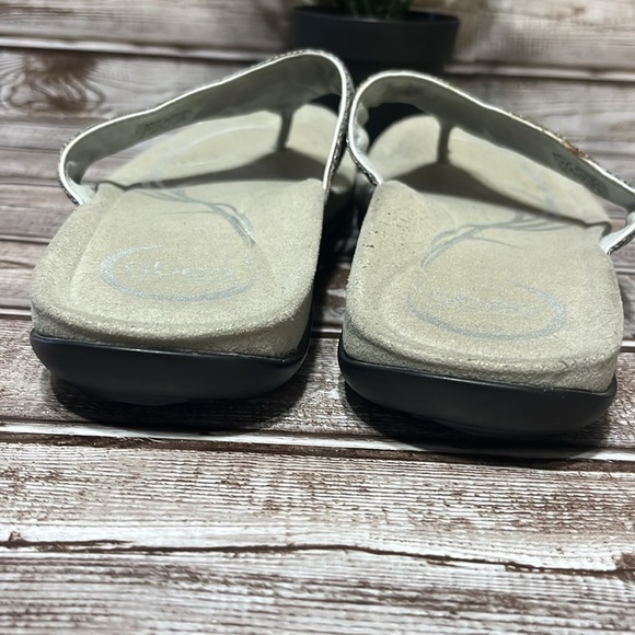 Obeo Brisa Elegant Black and Gray Beaded Women's Sandals Thong Size 9 - Picture 9 of 11